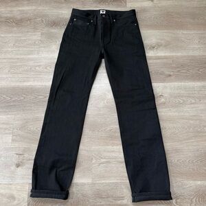 NWT Tellason Japanese Black Selvedge Denim Blubaugh Slim Straight Jeans 32x35